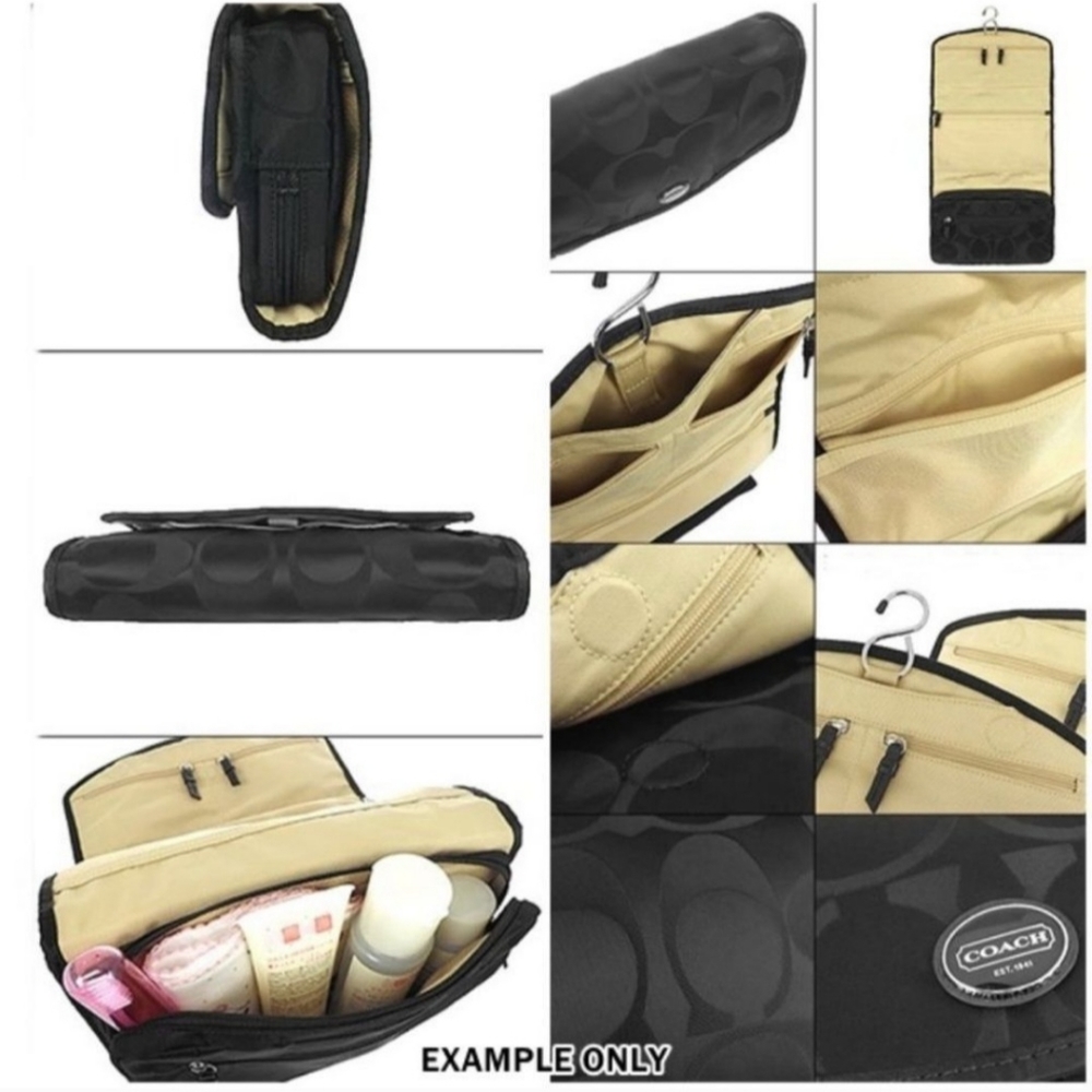 coach toiletries travel hanging bag